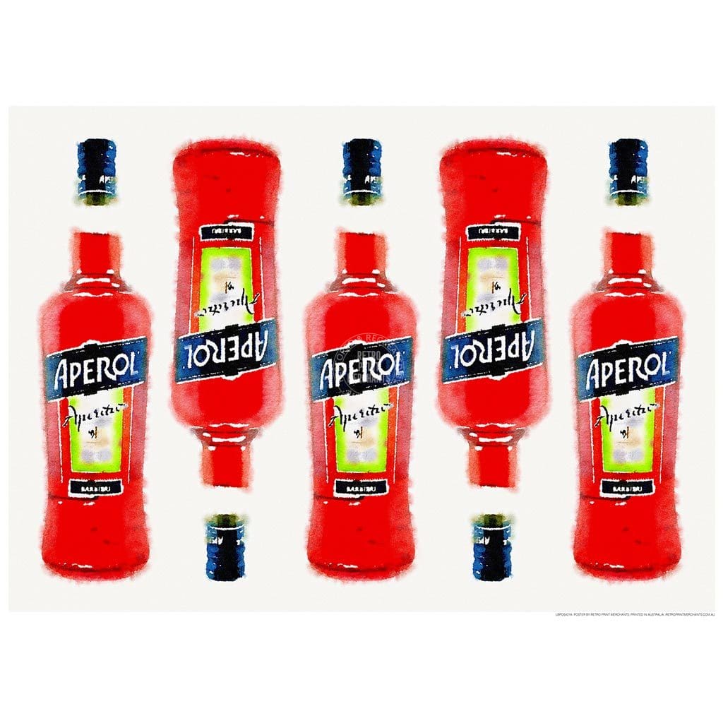 Aperol 5 Bottles | Italy 422Mm X 295Mm 16.6 11.6 A3 / Unframed Print Art