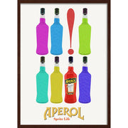 Aperol Bottles | Italy A4 210 X 297Mm 8.3 11.7 Inches / Framed Print: Chocolate Oak Timber Print Art