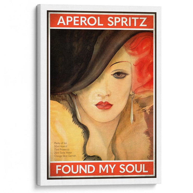 Aperol Spritz: Found My Soul | Worldwide A4 210 X 297Mm 8.3 11.7 Inches / Stretched Canvas Print Art
