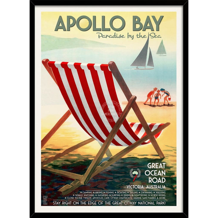 Apollo Bay | Australia A4 210 X 297Mm 8.3 11.7 Inches / Framed Print: Black Timber Print Art
