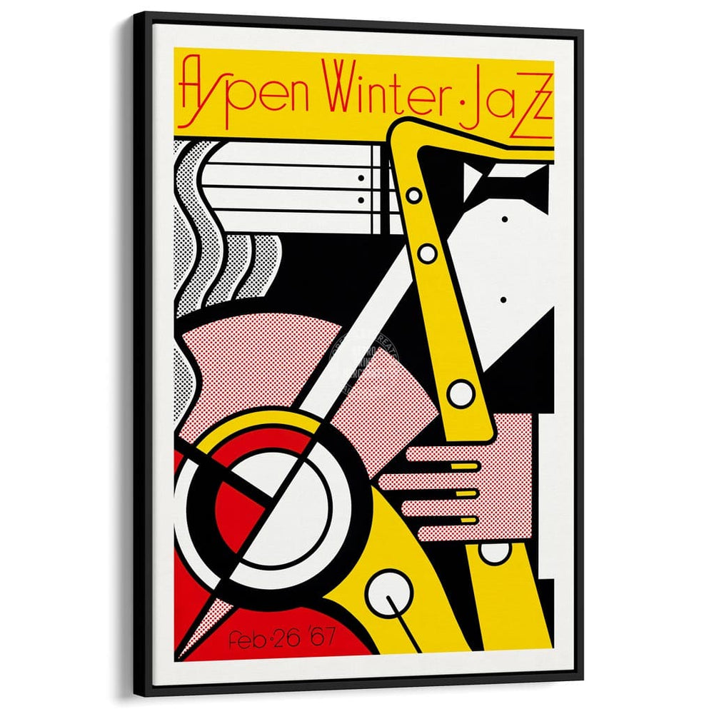 Aspen Winter Jazz | Usa A4 210 X 297Mm 8.3 11.7 Inches / Canvas Floating Frame: Black Timber Print