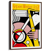 Aspen Winter Jazz | Usa A4 210 X 297Mm 8.3 11.7 Inches / Canvas Floating Frame: Chocolate Oak Timber