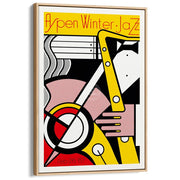 Aspen Winter Jazz | Usa A4 210 X 297Mm 8.3 11.7 Inches / Canvas Floating Frame: Natural Oak Timber