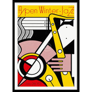 Aspen Winter Jazz | Usa A4 210 X 297Mm 8.3 11.7 Inches / Framed Print: Black Timber Print Art