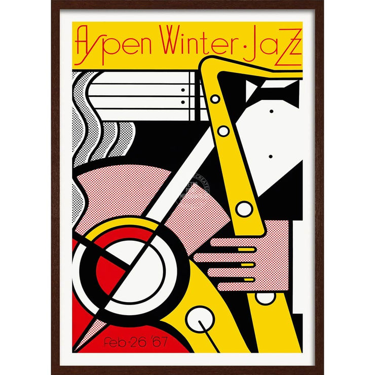 Aspen Winter Jazz | Usa A4 210 X 297Mm 8.3 11.7 Inches / Framed Print: Chocolate Oak Timber Print