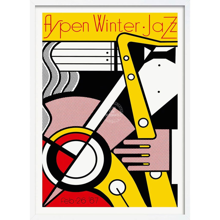 Aspen Winter Jazz | Usa A4 210 X 297Mm 8.3 11.7 Inches / Framed Print: White Timber Print Art