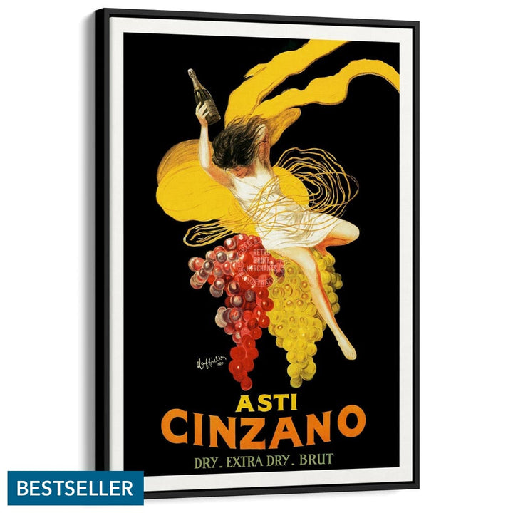 Asti Cinzano | Italy A4 210 X 297Mm 8.3 11.7 Inches / Framed Print: Black Timber Print Art