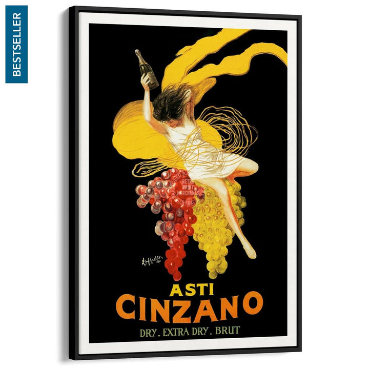 Asti Cinzano | Italy A4 210 X 297Mm 8.3 11.7 Inches / Framed Print: Black Timber Print Art