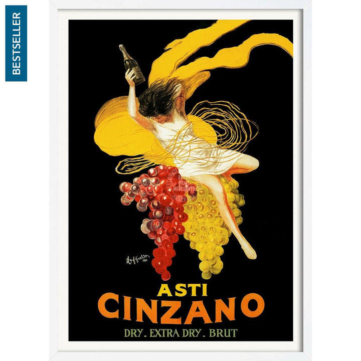 Asti Cinzano | Italy A4 210 X 297Mm 8.3 11.7 Inches / Framed Print: White Timber Print Art