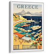 Athens | Greece A4 210 X 297Mm 8.3 11.7 Inches / Canvas Floating Frame: White Timber Print Art
