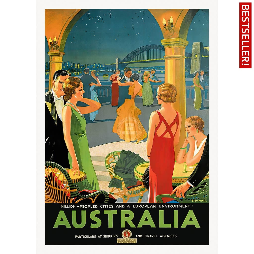 Australia By Trompf | A3 297 X 420Mm 11.7 16.5 Inches / Unframed Print Art