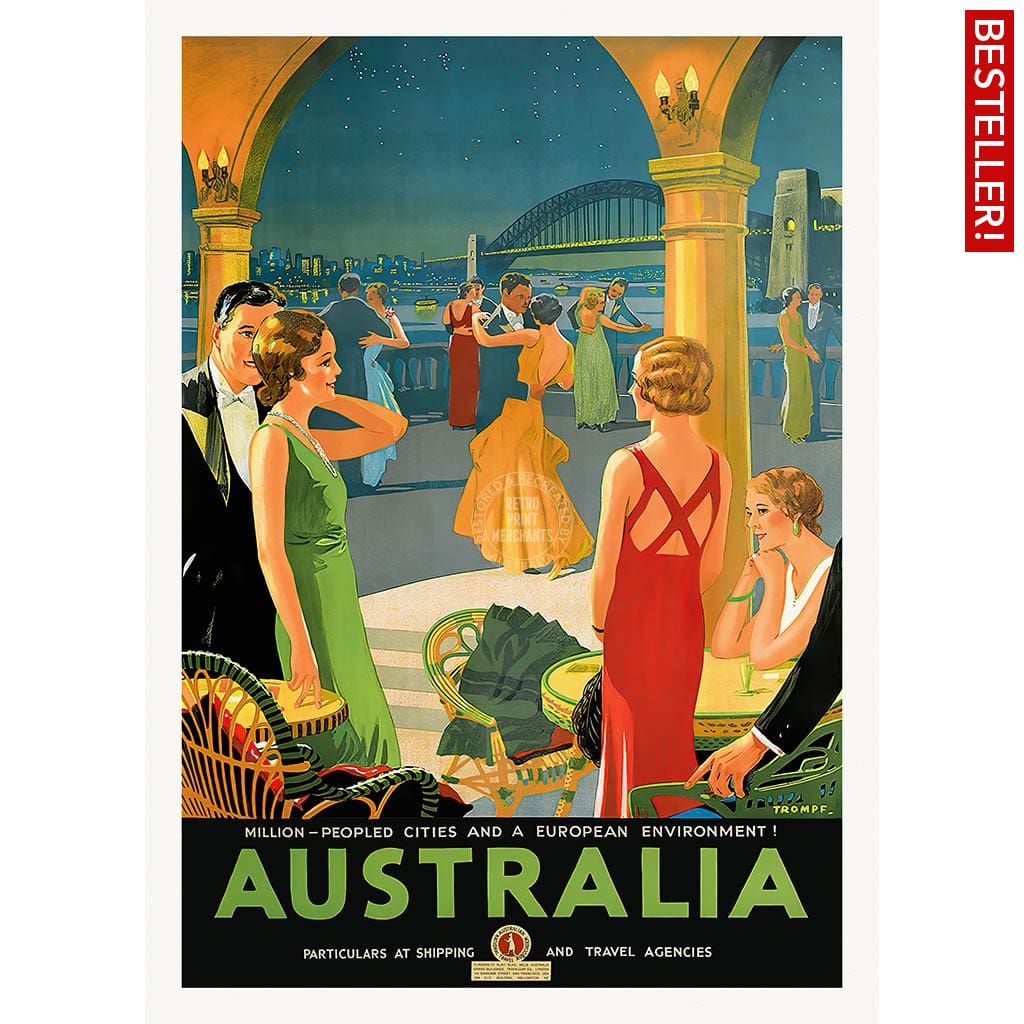 Australia By Trompf | A3 297 X 420Mm 11.7 16.5 Inches / Unframed Print Art