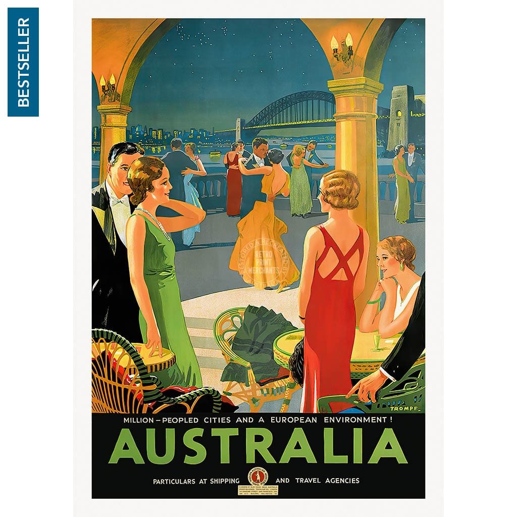 Australia By Trompf | A3 297 X 420Mm 11.7 16.5 Inches / Unframed Print Art
