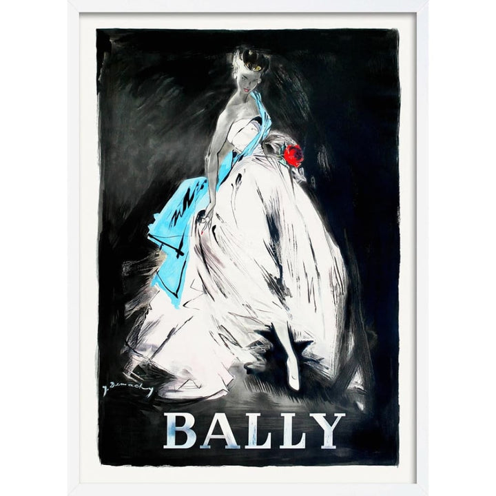 Bally Elegance | Switzerland A4 210 X 297Mm 8.3 11.7 Inches / Framed Print: White Timber Print Art