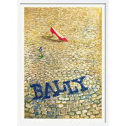 Bally Red Shoe | Switzerland A4 210 X 297Mm 8.3 11.7 Inches / Framed Print: White Timber Print Art