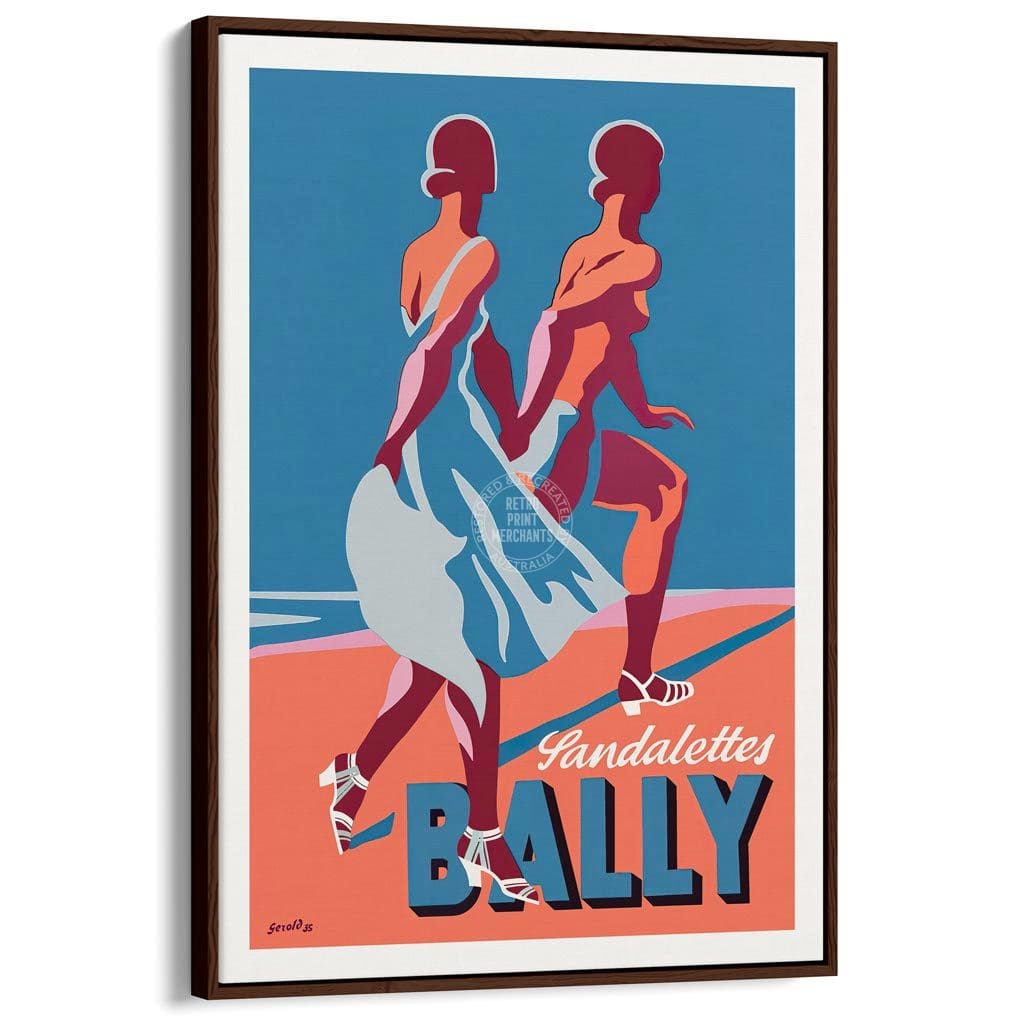 Bally Sandalettes 1935 | Switzerland A4 210 X 297Mm 8.3 11.7 Inches / Canvas Floating Frame: