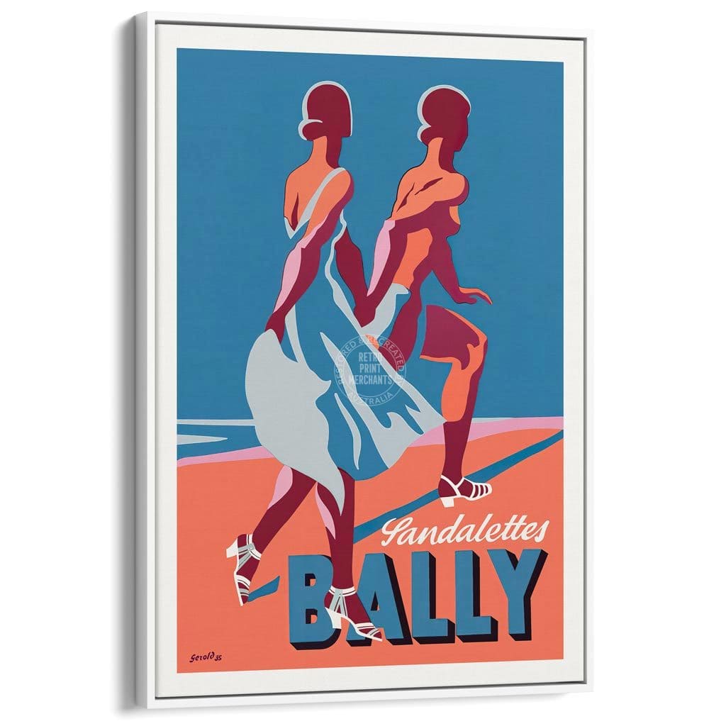Bally Sandalettes 1935 | Switzerland A4 210 X 297Mm 8.3 11.7 Inches / Canvas Floating Frame: White