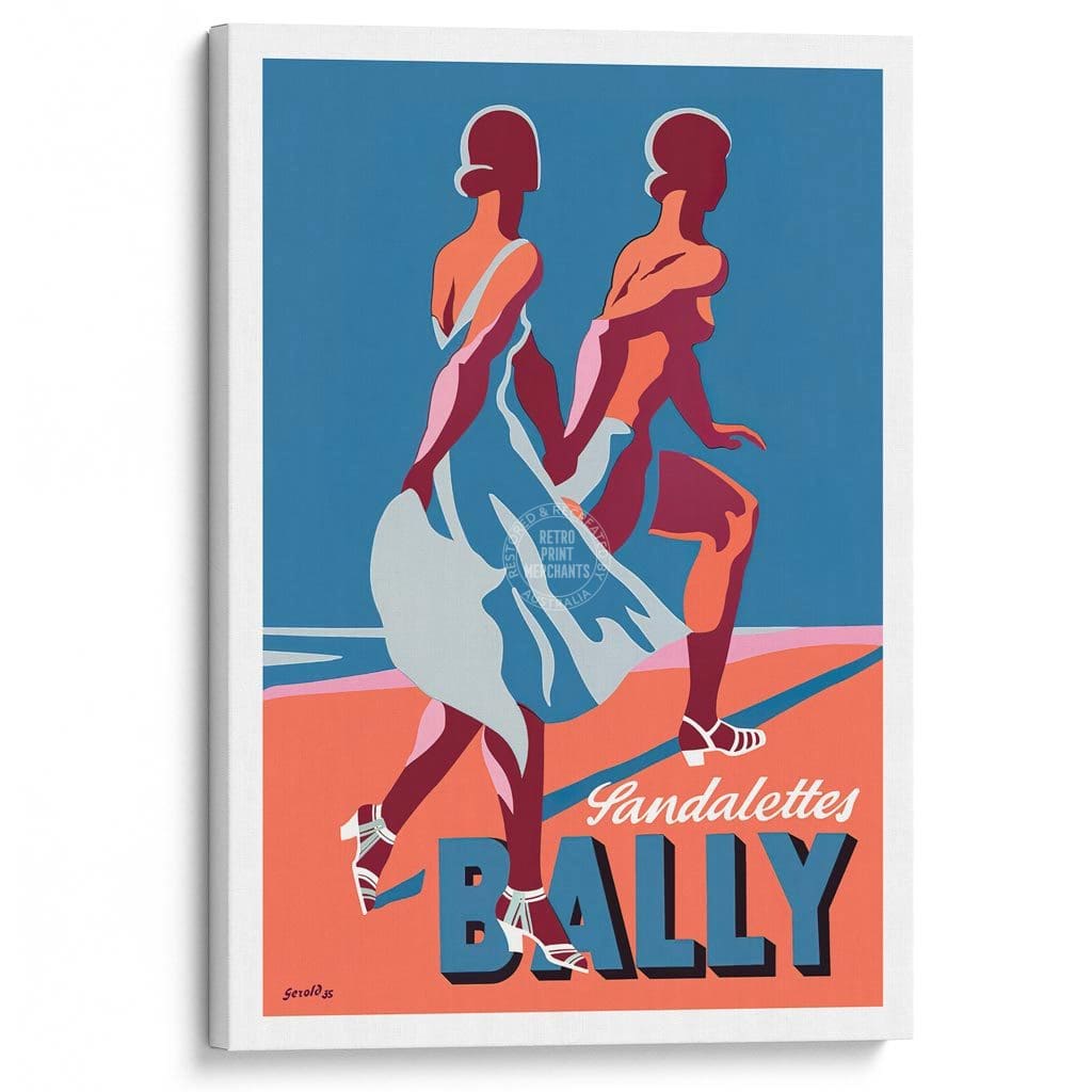 Bally Sandalettes 1935 | Switzerland A3 297 X 420Mm 11.7 16.5 Inches / Stretched Canvas Print Art