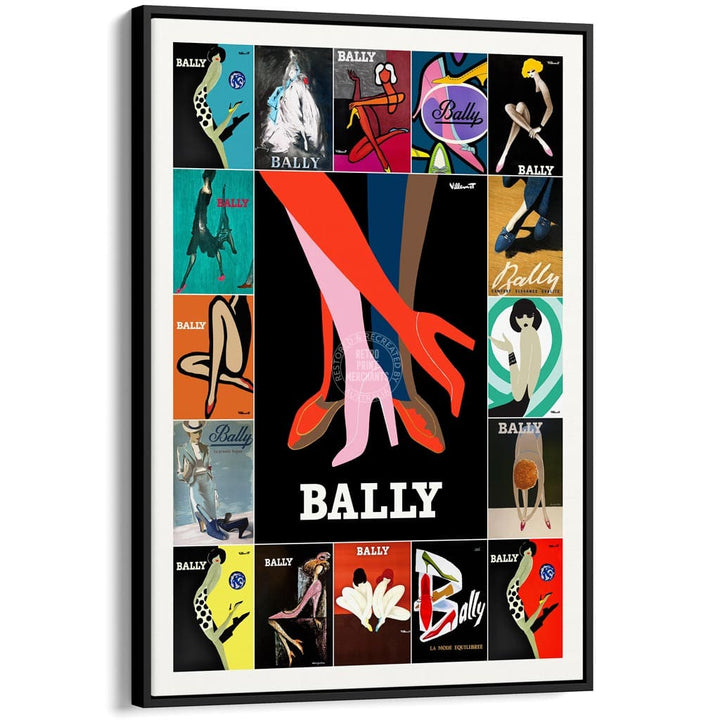 Bally Tango Montage | Switzerland A3 297 X 420Mm 11.7 16.5 Inches / Canvas Floating Frame: Black