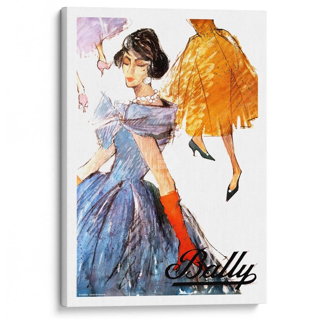 Bally Women 1957 | Switzerland A3 297 X 420Mm 11.7 16.5 Inches / Stretched Canvas Print Art