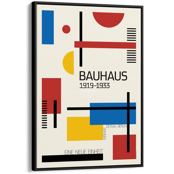 Bauhaus A New Unity | Germany A4 210 X 297Mm 8.3 11.7 Inches / Canvas Floating Frame: Black Timber