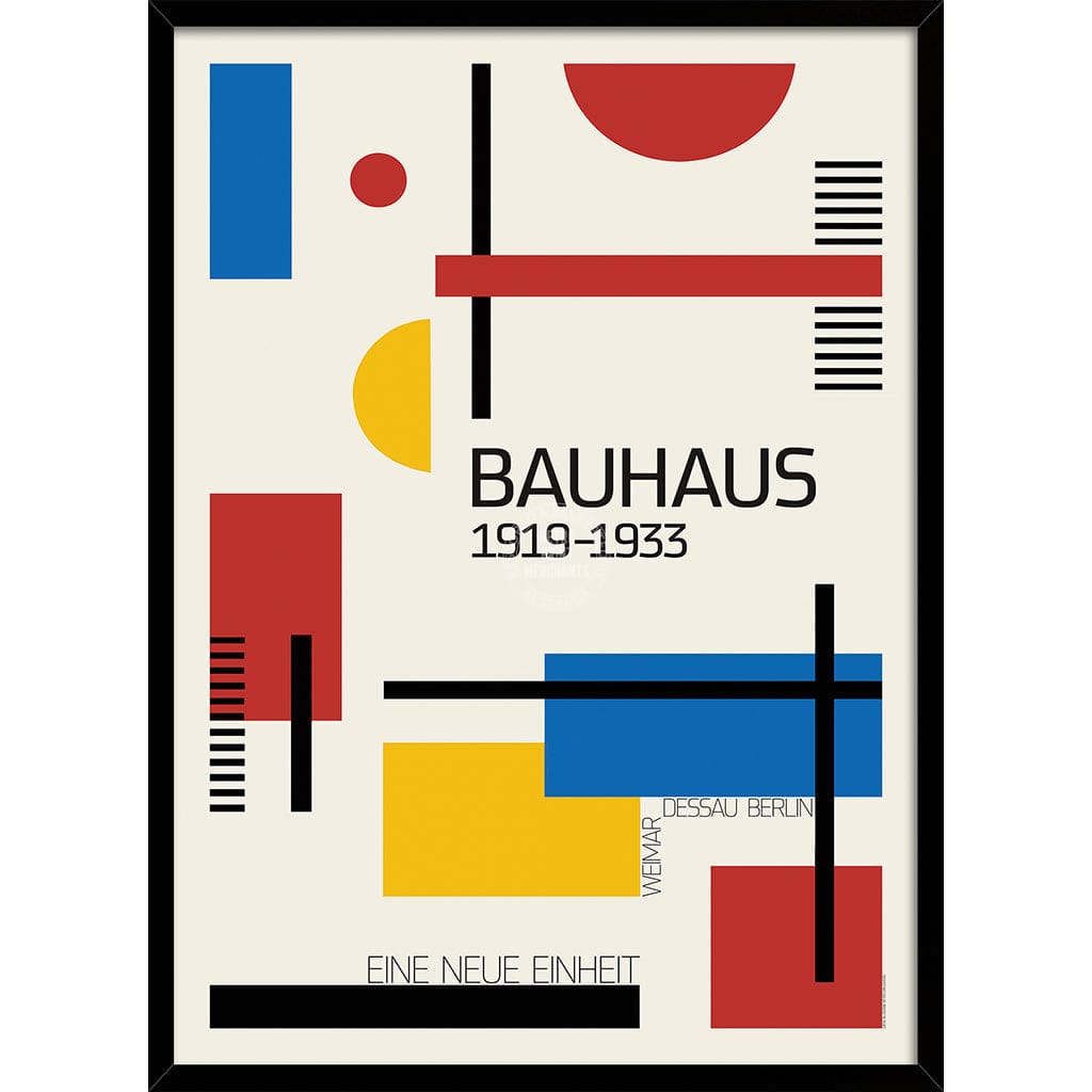 Bauhaus A New Unity | Germany A4 210 X 297Mm 8.3 11.7 Inches / Framed Print: Black Timber Print Art