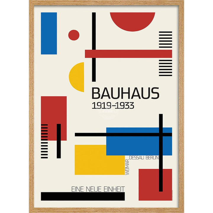 Bauhaus A New Unity | Germany A4 210 X 297Mm 8.3 11.7 Inches / Framed Print: Natural Oak Timber