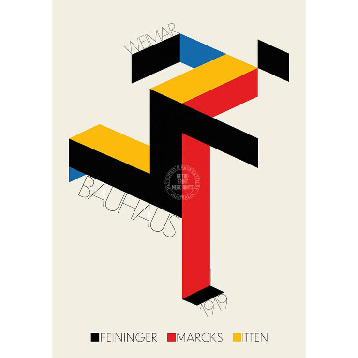 Bauhaus Running Man | Germany A4 210 X 297Mm 8.3 11.7 Inches / Unframed Print Art