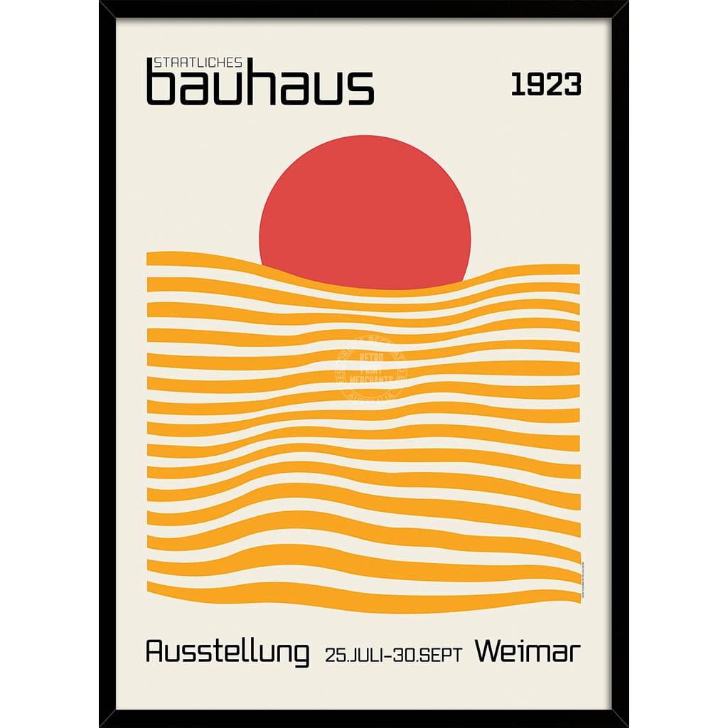 Bauhaus Sunrise | Germany A4 210 X 297Mm 8.3 11.7 Inches / Framed Print: Black Timber Print Art