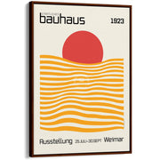 Bauhaus Sunrise | Germany A4 210 X 297Mm 8.3 11.7 Inches / Canvas Floating Frame: Chocolate Oak