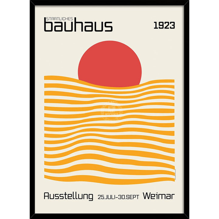 Bauhaus Sunrise | Germany A4 210 X 297Mm 8.3 11.7 Inches / Framed Print: Black Timber Print Art