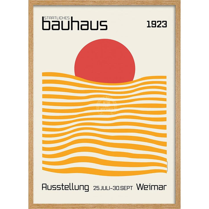 Bauhaus Sunrise | Germany A4 210 X 297Mm 8.3 11.7 Inches / Framed Print: Natural Oak Timber Print