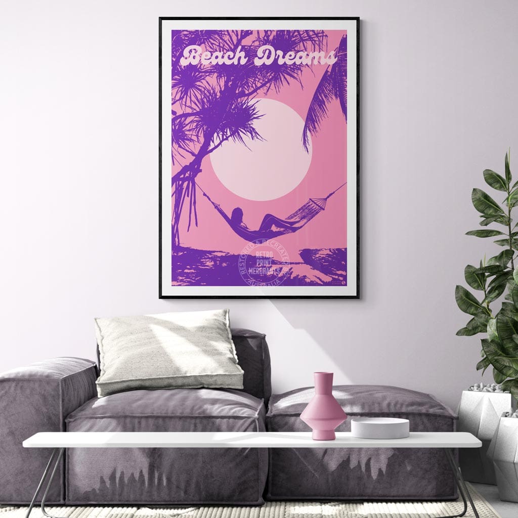 Beach Dreams Pink Surf | Australia Print Art