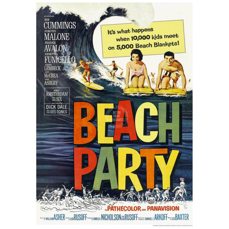 Beach Party Film | Usa 422Mm X 295Mm 16.6 11.6 A3 / Unframed Print Art
