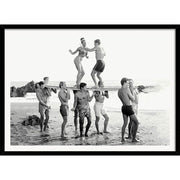 Beach Party | Usa A4 210 X 297Mm 8.3 11.7 Inches / Framed Print: Black Timber Print Art
