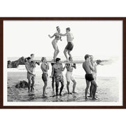 Beach Party | Usa A4 210 X 297Mm 8.3 11.7 Inches / Framed Print: Chocolate Oak Timber Print Art