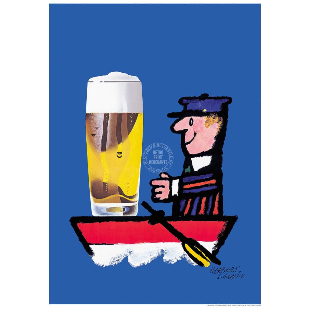 Beer Boat | Germany 422Mm X 295Mm 16.6 11.6 A3 / Unframed Print Art
