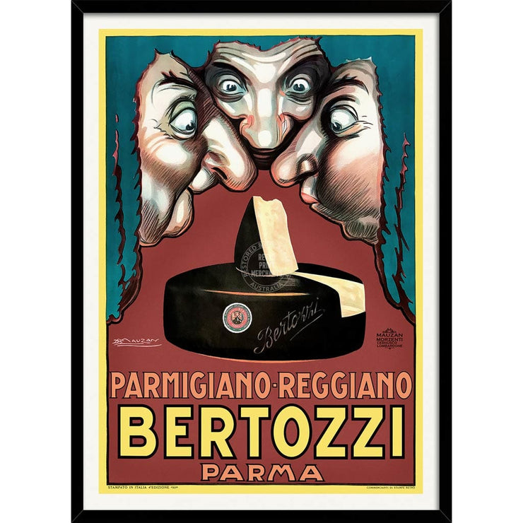 Bertozzi Cheese | Italy A4 210 X 297Mm 8.3 11.7 Inches / Framed Print: Black Timber Print Art