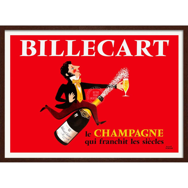 Billecart Champagne | France A4 210 X 297Mm 8.3 11.7 Inches / Framed Print: Chocolate Oak Timber