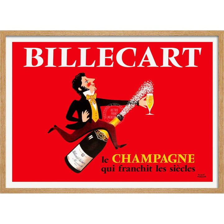 Billecart Champagne | France A4 210 X 297Mm 8.3 11.7 Inches / Framed Print: Natural Oak Timber