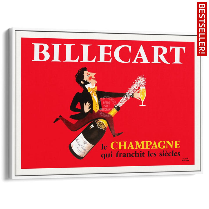 Billecart Champagne | France A4 210 X 297Mm 8.3 11.7 Inches / Canvas Floating Frame: White Timber