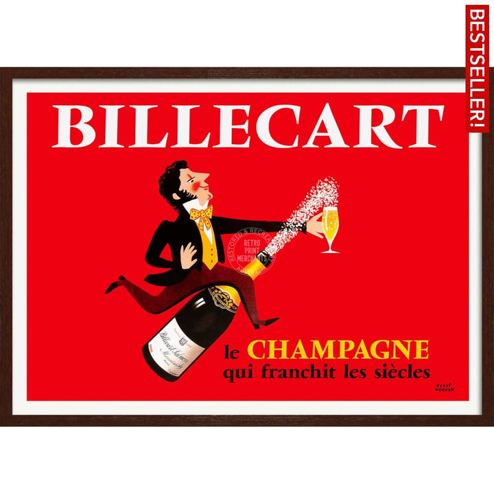 Billecart Champagne | France A4 210 X 297Mm 8.3 11.7 Inches / Framed Print: Chocolate Oak Timber