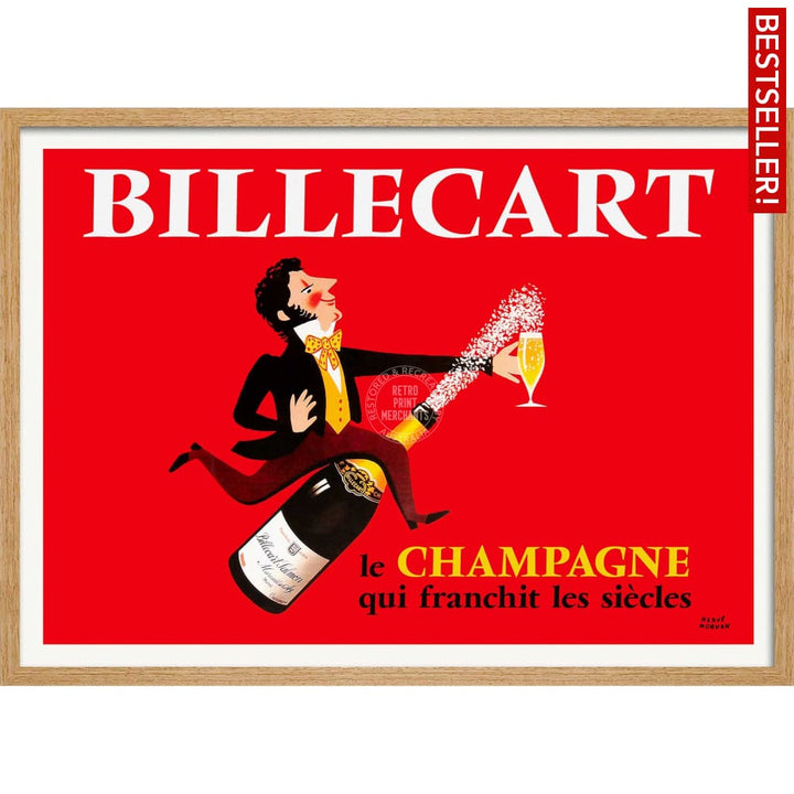 Billecart Champagne | France A4 210 X 297Mm 8.3 11.7 Inches / Framed Print: Natural Oak Timber