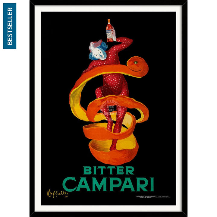 Bitter Campari | Italy A4 210 X 297Mm 8.3 11.7 Inches / Framed Print: Black Timber Print Art