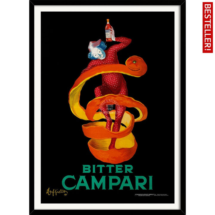 Bitter Campari | Italy A4 210 X 297Mm 8.3 11.7 Inches / Framed Print: Black Timber Print Art