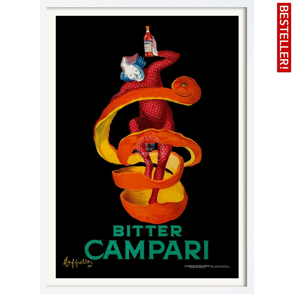 Bitter Campari | Italy A4 210 X 297Mm 8.3 11.7 Inches / Framed Print: White Timber Print Art