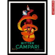 Bitter Campari | Italy A4 210 X 297Mm 8.3 11.7 Inches / Framed Print: Black Timber Print Art