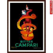 Bitter Campari | Italy A4 210 X 297Mm 8.3 11.7 Inches / Framed Print: Chocolate Oak Timber Print Art