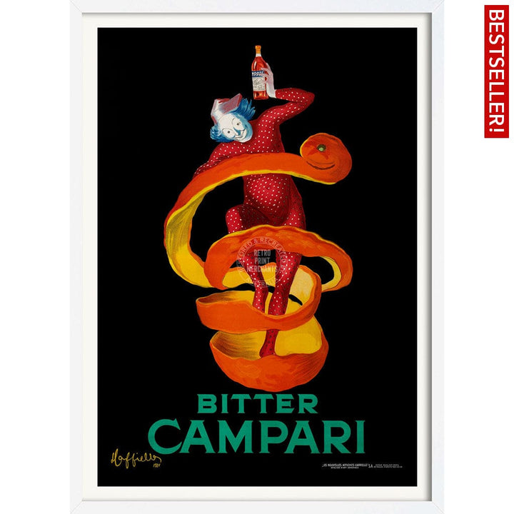 Bitter Campari | Italy A4 210 X 297Mm 8.3 11.7 Inches / Framed Print: White Timber Print Art