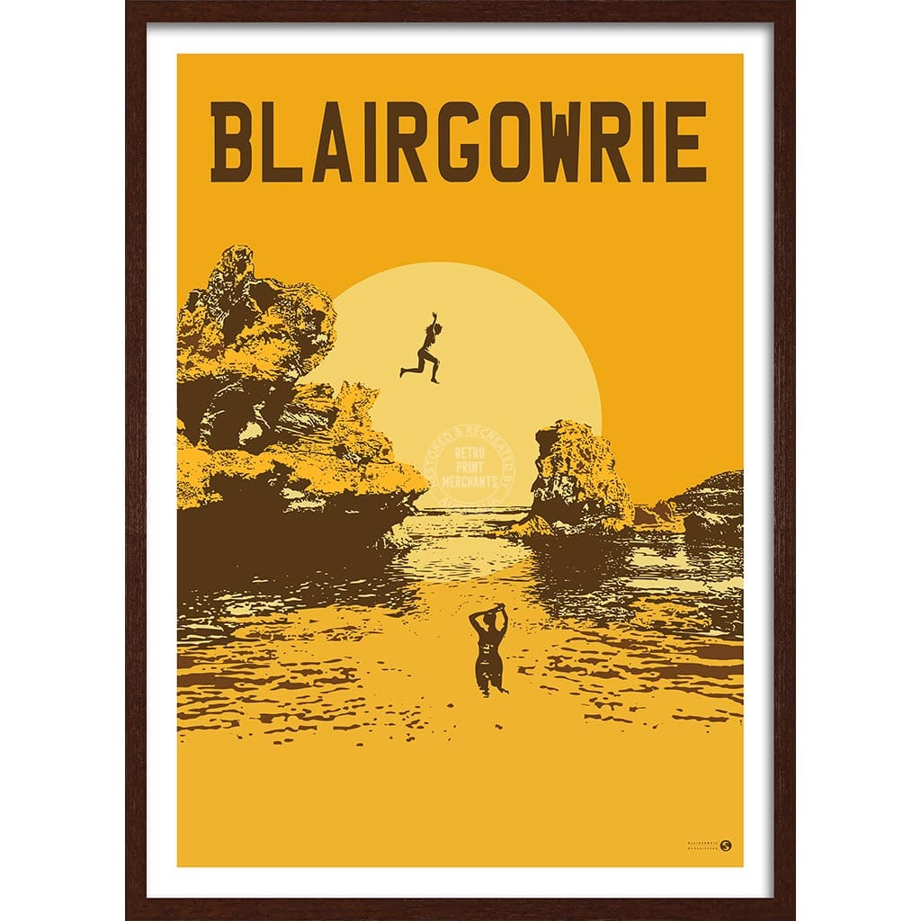 Blairgowrie Surf Rock Pools Yellow | Australia Print Art